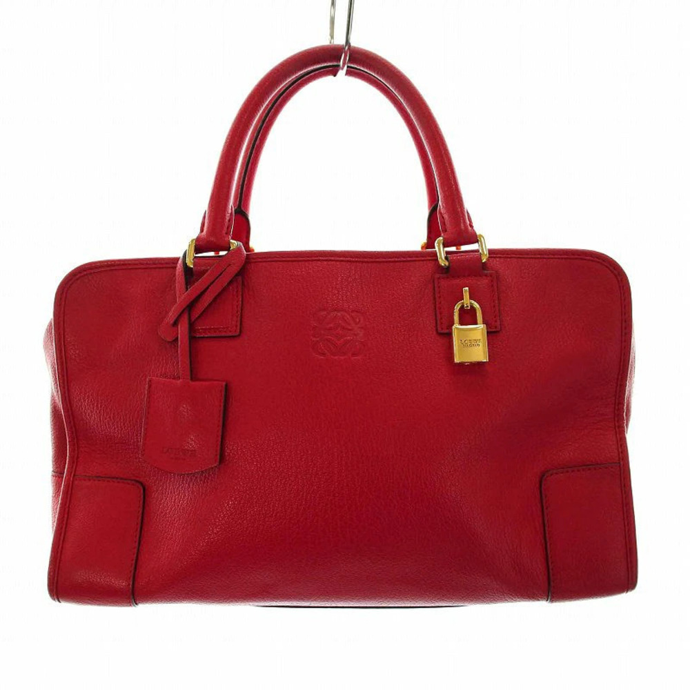 Loewe Amazona Anagram Handbag Leather Red